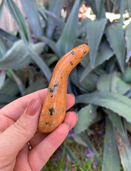 Orange Calcite Curved Massage Wand