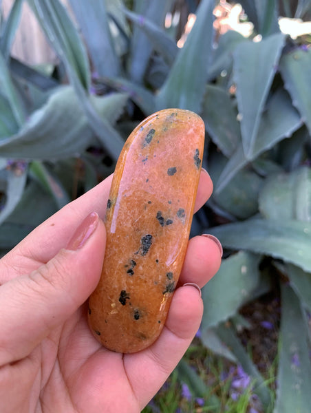 Orange Calcite Curved Massage Wand