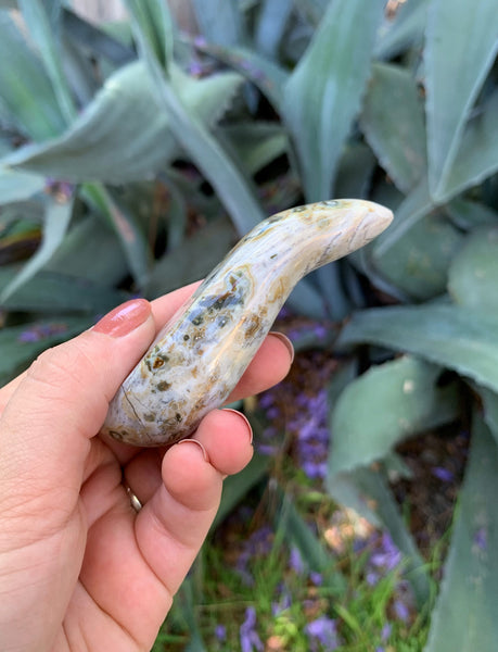 Orbicular (Ocean) Jasper Curved Massage Wand