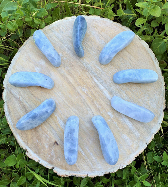 Blue Calcite Curved Massage Wand