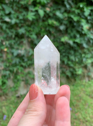 Chipped Point w/ Rainbow- Small Clear Quartz Healing Point #5