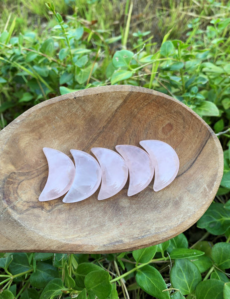 Rose Quartz Puffy Crescent Moon