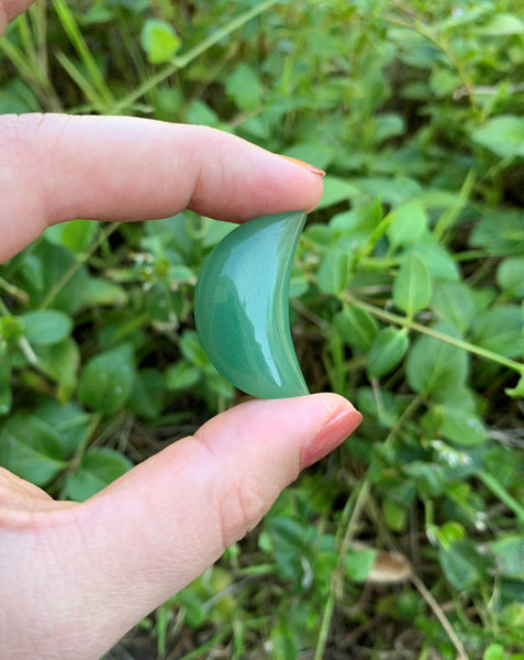 Green Aventurine Puffy Crescent Moon