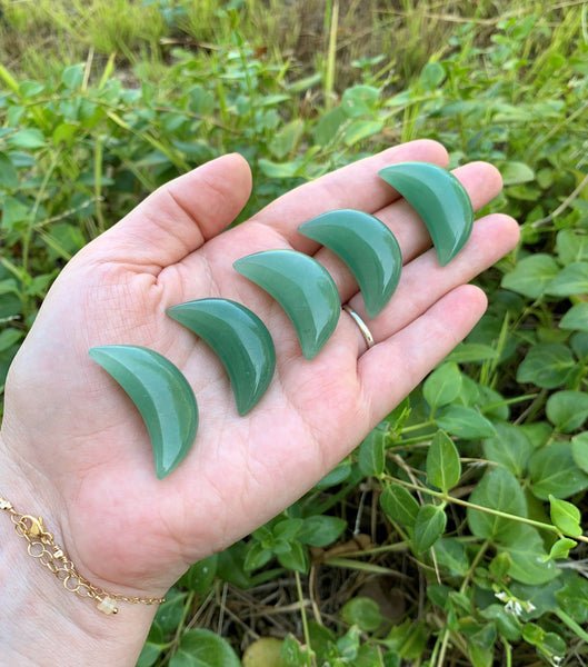 Green Aventurine Puffy Crescent Moon