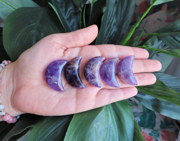 Amethyst Puffy Crescent Moon