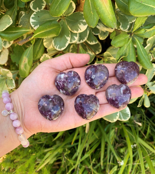 Lepidolite Puffy Heart