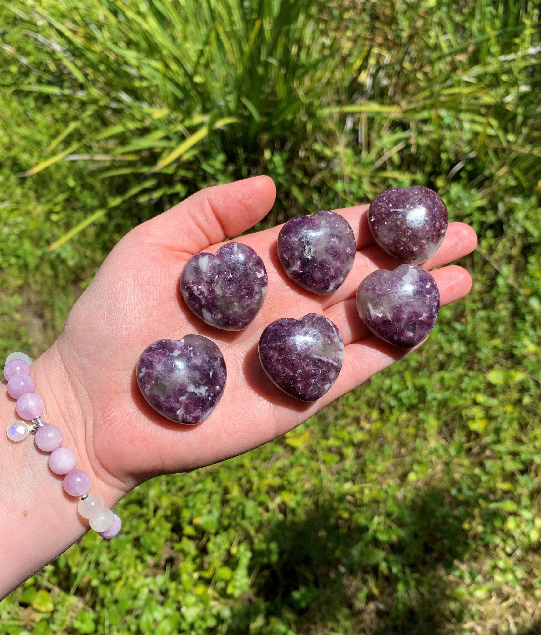 Lepidolite Puffy Heart