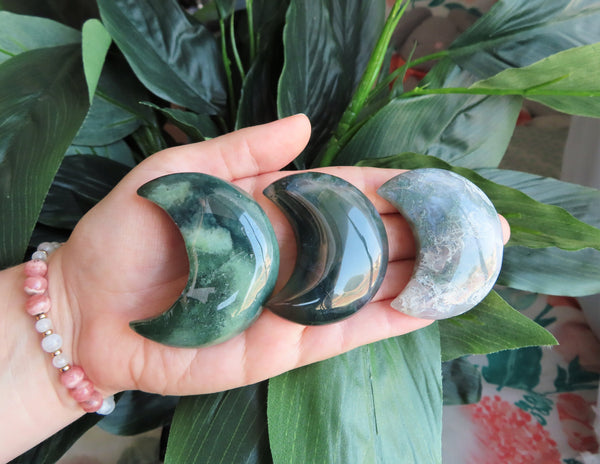 Large Moss Agate Moon