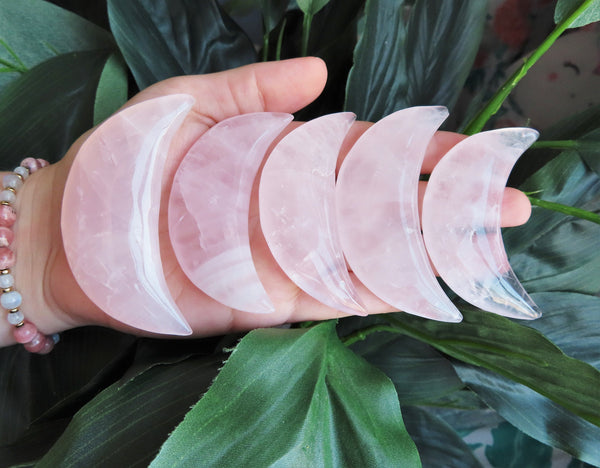 Large Rose Quartz Half Moons