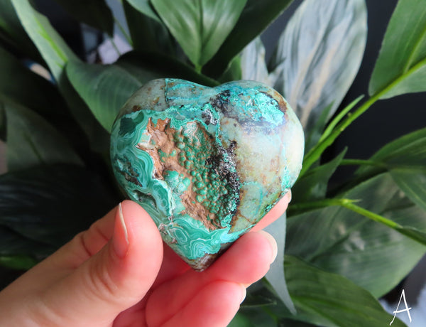 Chrysocolla Puffy Heart