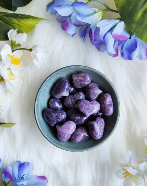 Dainty Lepidolite Puffy Heart