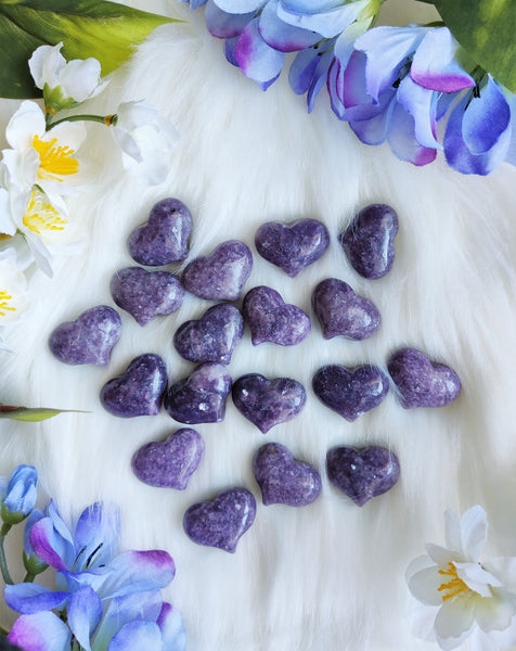 Dainty Lepidolite Puffy Heart