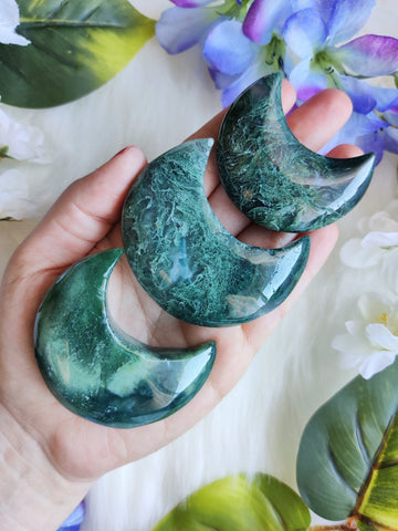 Large Moss Agate Moon