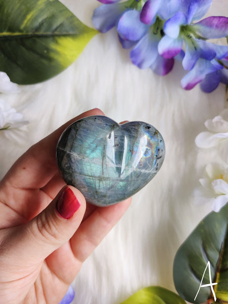 Labradorite Puffy Heart