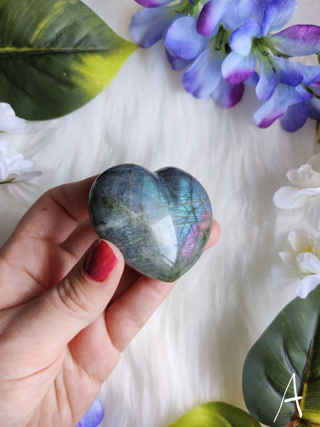 Labradorite Puffy Heart