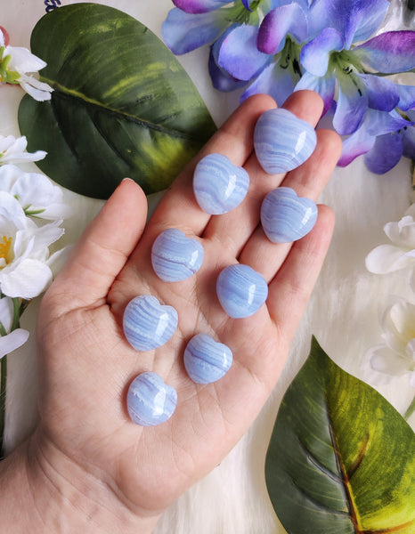 Small Blue Lace Agate Heart