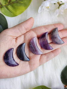 Purple Fluorite Puffy Crescent Moon