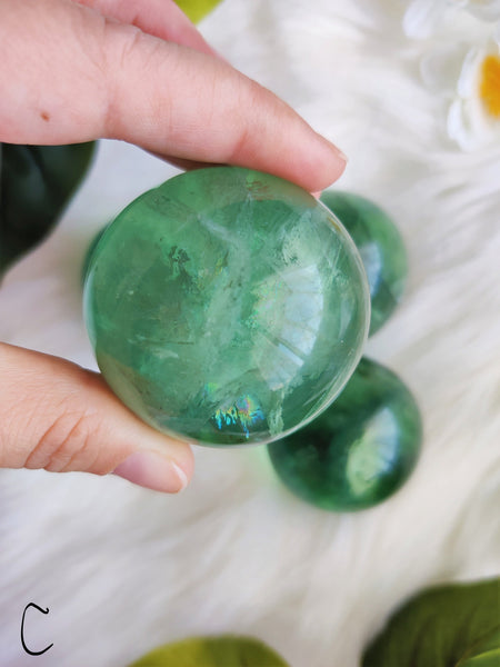 Green Fluorite Spheres