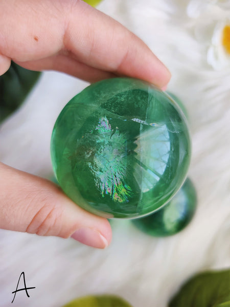 Green Fluorite Spheres