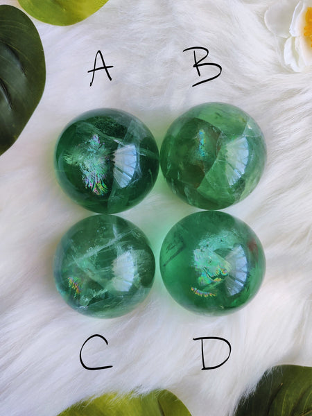 Green Fluorite Spheres