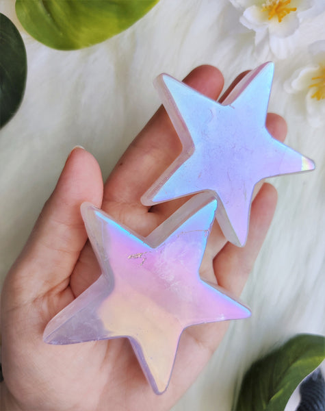 Large Aura Rose Quartz Stars