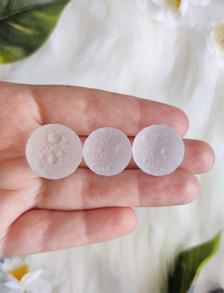 Dainty Full Moon Carved Clear Quartz Sphere