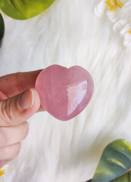 Juicy Deep Pink Rose Quartz Heart