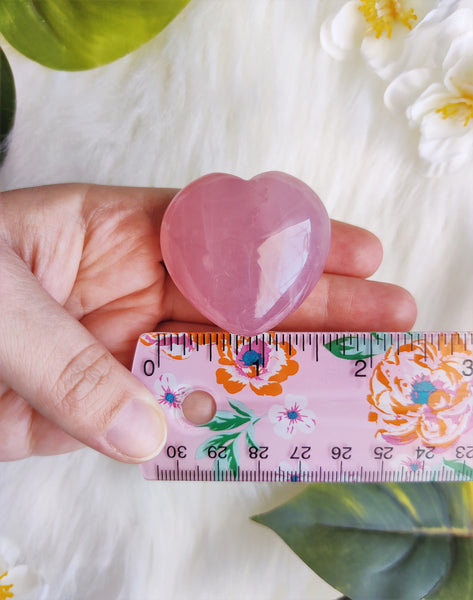 Juicy Deep Pink Rose Quartz Heart