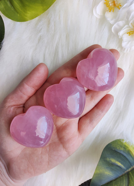 Juicy Deep Pink Rose Quartz Heart