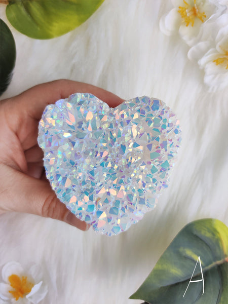 Angel Aura Quartz Cluster Heart