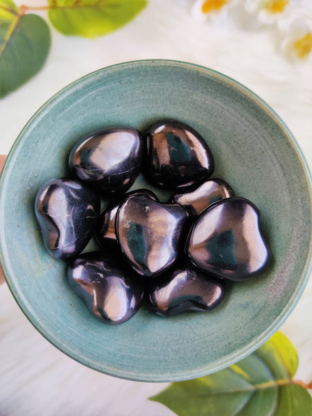 Shungite Puffy Heart Stone