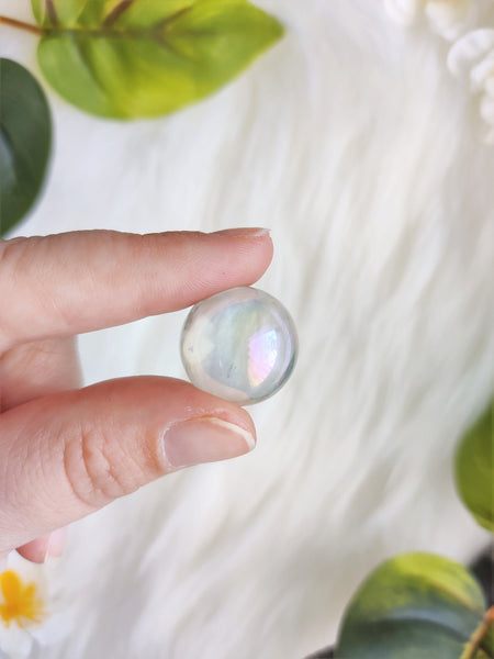 Extra Small Aura Clear Quartz Sphere