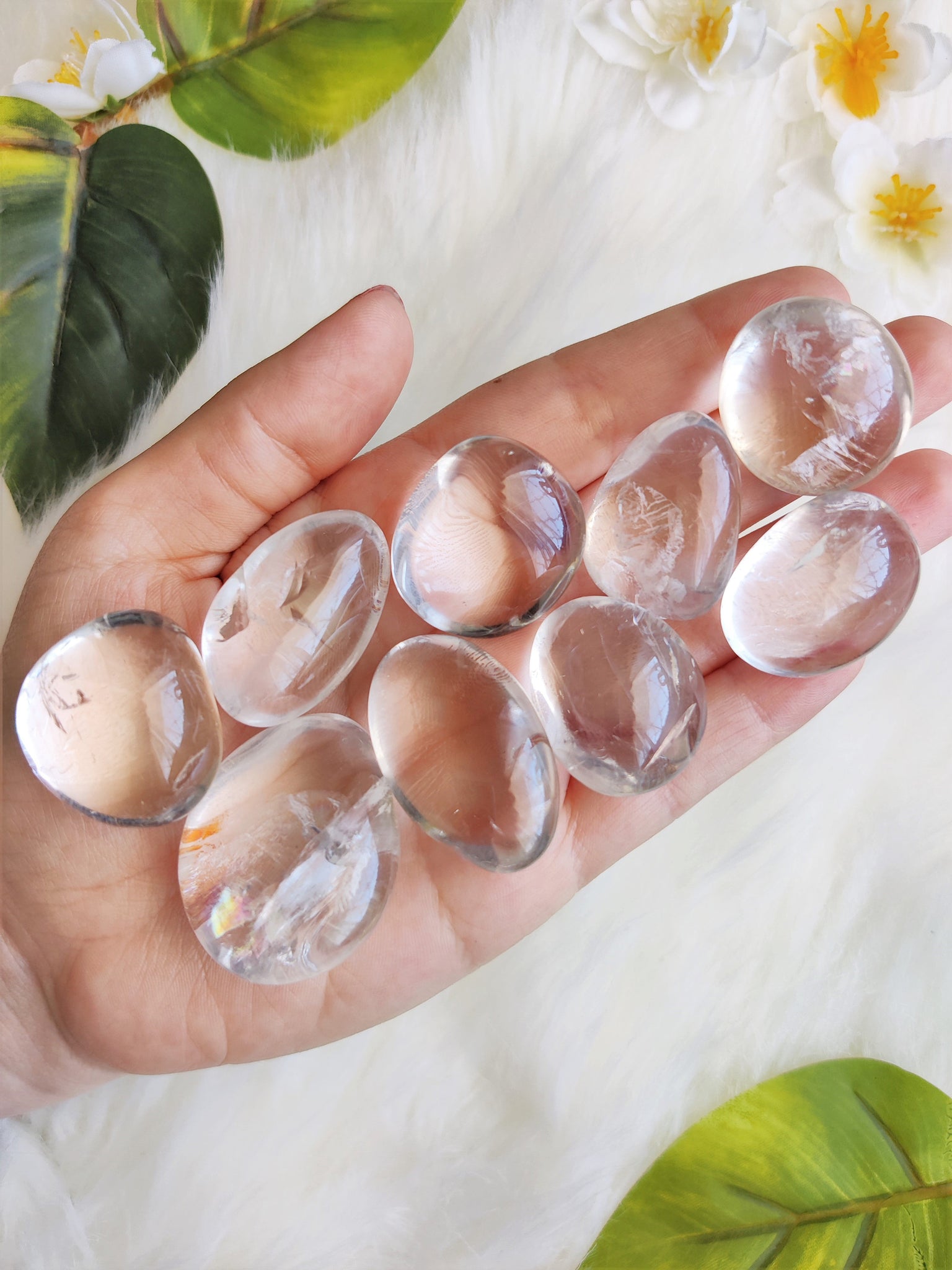 Beautiful Clear Quartz Tumbled Stones