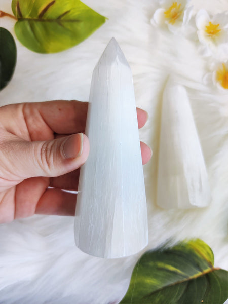 Graduated Selenite Obelisk