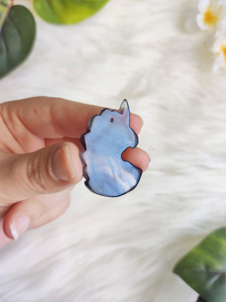 Rainbow Fluorite Unicorn Pendant