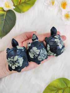 Chrysanthemum (Peony) Carved Turtle