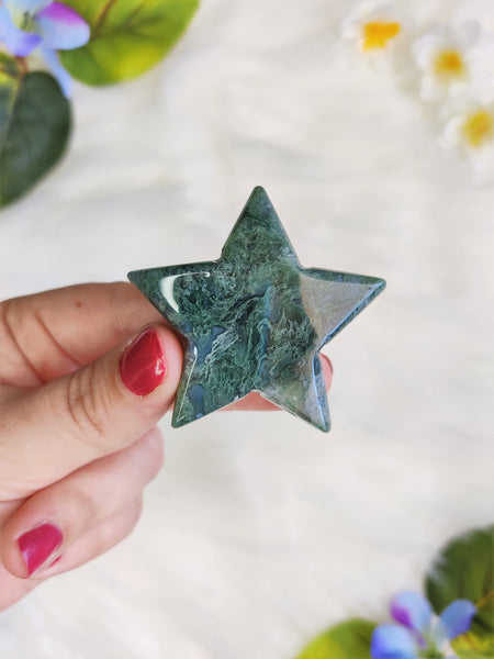 Large Moss Agate Star