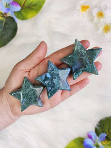 Large Moss Agate Star