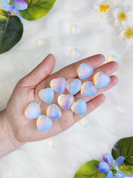 Dainty Opalite Puffy Heart